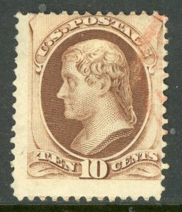 USA 1887 Jefferson 10¢ Brown ABN Scott #187 VFU G696