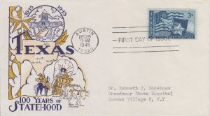 1945 Texas Statehood (Scott 938) Fleetwood/Knapp TA FDC