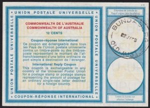 AUSTRALIA 1968  12c International Reply Coupon - Bundaberg cds.............A6834