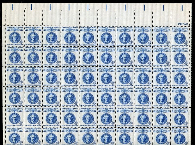 1159 Jan Paderewski Champions of Liberty Sheet of 70 4¢ Stamps MNH 1960
