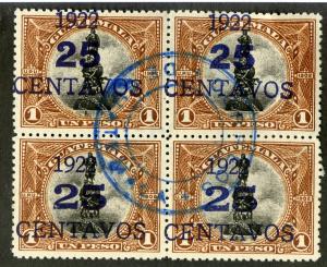 GUATEMALA 193 (2), 193a, 13c USED  BLOCK/4 SCV $3.40 BIN $1.75 MONUMENT