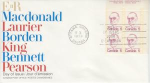 Canada Post Richard Bennett Ins Blk (Scott 590) FDC