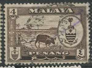 STAMP STATION PERTH Penang #58 Crest Definitive Used 1960