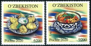 2021 Uzbekistan  National Cuisine (2) (Scott 922-23) MNH
