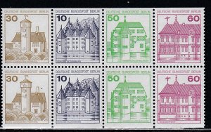 Germany - Berlin # 9N391bd, Castles, Booklet Pane, Mint NH, 1/2 Cat.
