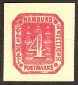 Hamburg Reprint of cut square, 4Sch, Unused