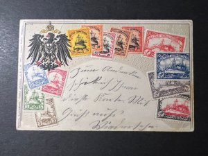 1906 German South West Africa Stamp on Stamp Postcard Cover Windhoek