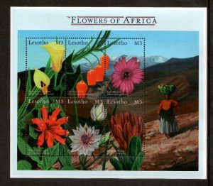 Lesotho 2000 - Flowers Mountains - Sheet of 6 Stamps - Scott #1236 - MNH