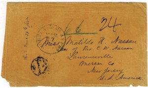 Great Britain Offices Abroad 1863 FERNANDO PO circular cancel on cover the U.S.