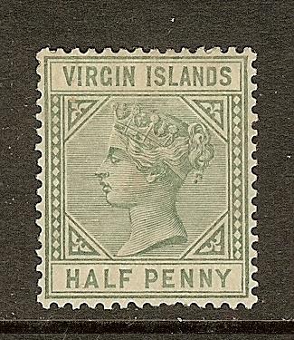 Virgin Islands, Scott#13, 1/2p Queen Victoria, VF Ctr, MH