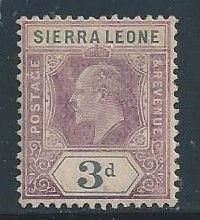 Sierra Leone #82 MH 3p King Edward VII Wmk. 3