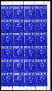 Malta 1965-70 Historical def 2d block of 24 (with cyl num...