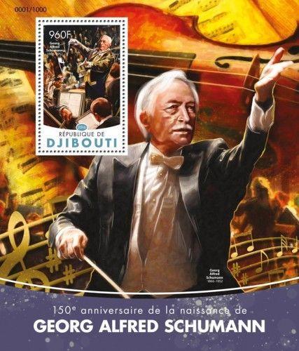 Djibouti Georg Schumann Composers Music Personalities MNH stamp set