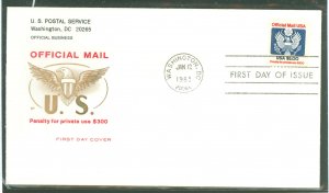 US O133 1983 $5.00 official (high value of the series) single on an unaddressed first day cover with a House of Farnum cachet.