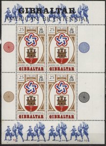 Gibraltar 329A (mnh s/s of 4) American bicentennial (1976)