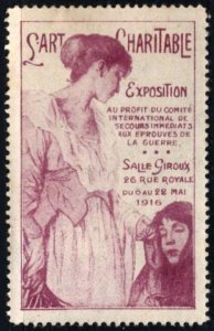 1916 France Poster Stamp Charitable Art Exposition Int'l. Committee War ...