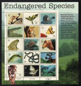 Endangered Species Collectible Sheet Fifteen 32 Cent Stamps Scott 3105 By USPS