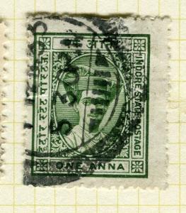 INDIA; INDORE 1927 early pictorial issue fine used 1a. value