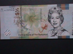 BAHAMAS 2000- $1/2 UNCIRCULATED CURRENCY -VERY FINE WE SHIP TO WORLD WIDE.