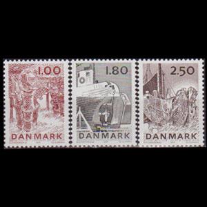DENMARK 1978 - Scott# 621-3 Fishing 100-250o NH