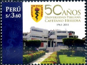 293459 MNH PERU 2012 50 AÑOS DE LA UNIVERSIDAD CAYETANO HEREDIA