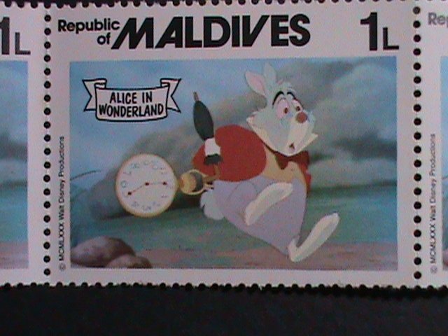 ​MALDIVE ISLANDS -1980 DISNEY CARTOON- ALICE IN WORDERLAND MNH-BLOCK VERY FINE