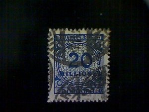 Stamps, Germany, Scott #302, used(o), 1923 Inflation Era, 20 million marks