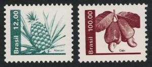 Brazil Pineapple Cashews Fruits Vegetables Definitives 2v SG#1817+1828