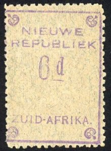 New Republic SG76a 6d Violet on Blue Granite Paper with arms (inverted) Cat 95