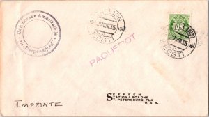 Norway 7o Post Horn and Crown 1935 Tallinn, Eesti and purple sl Paquebot Hosk...