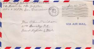 United States Korean War Soldier's Free Mail 1953 Army-Air Force Postal Servi...