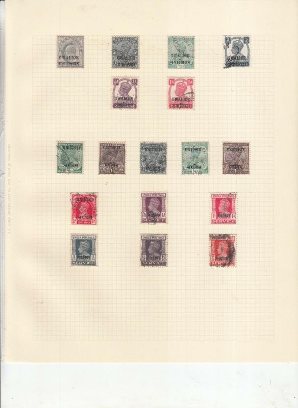 INDIA 13 ALBUM PAGES INC STATES ETC. VALUES MOSTLY USED
