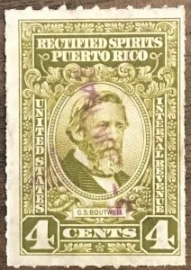 US Puerto Rico RE37 Used Single Rectified Spirits Date cancel G E Bothwell L28