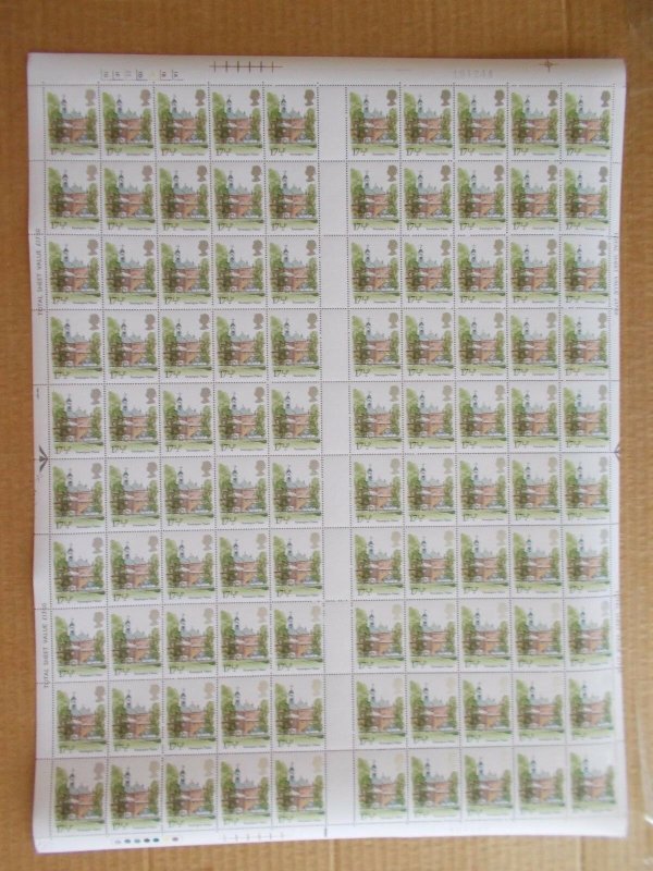 1980 Iconic London Landmarks Set of 5 in Complete Sheets of 100 M/N/H Cat £200