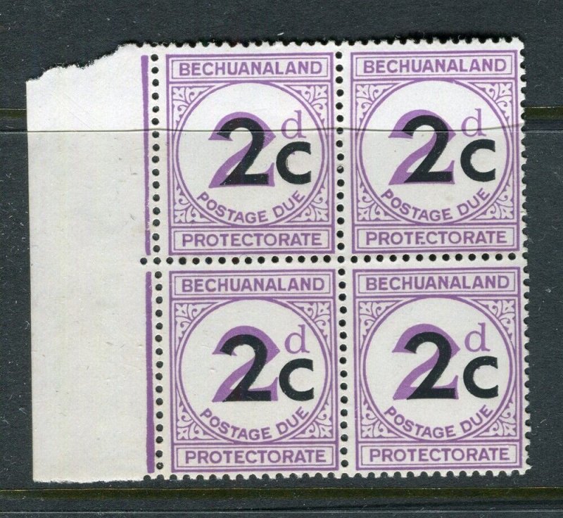 BECHUANALAND; 1950s early Postage Due surcharged Mint Marginal BLOCK