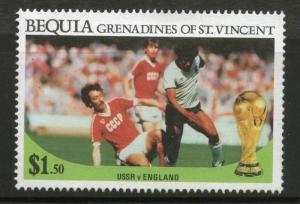 Bequia Gr. of St. Vincent 1986 World Cup Football Sc 225 USSR Vs England MNH 317