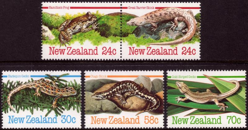 New Zealand 1984 Amphibians and Reptiles Set of 5 SG 1340-1344 MNH