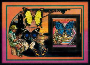 [75563] Comores 1989 Scouting Butterflies Gold Foil Imperf. Sheet MNH