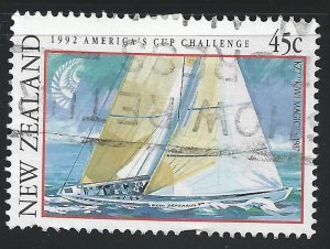 New Zealand #1085 45c America's Cup Competition Sailing Ship