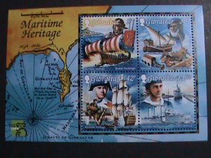 GIBRALTAR-PROMOTION-1999-SC# 801a MARITIME HERITAGE-MNH S/S VF SCV.$9