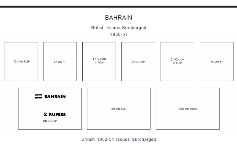 BAHRAIN STAMP ALBUM PAGES 1933-2011 (105 PDF digital pages)