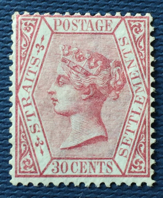 Malaya Straits Settlements 1867-72 QV 30c MNG Wmk CC SG#17 M4128