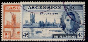 ASCENSION GVI SG48-49, 1946 VICTORY set, FINE USED.