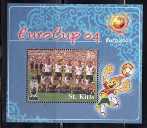 St. Kitts 2004 $5.00 Soccer Souvenir Sheet, Scott 594 MNH, value = $3.50