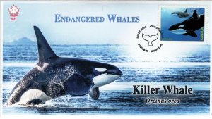 CA22-007, 2022, Endangered Whales, First Day of Issue, Pictorial Postmark,