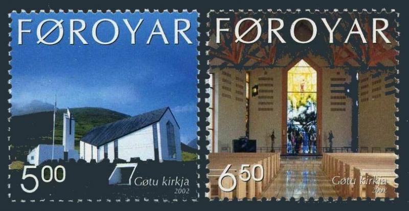 Faroe 424-425,MNH. Gotu church,2002.