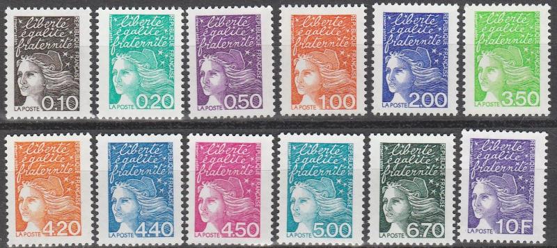 France 2589-93, 2596, 2598-2603 MNH  CV $22.45  (A13448)