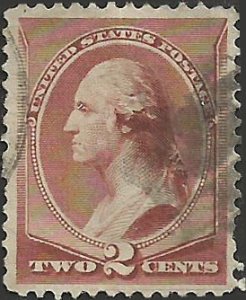 # 210 Red Brown Used Unknown Line At Bottom George Washington