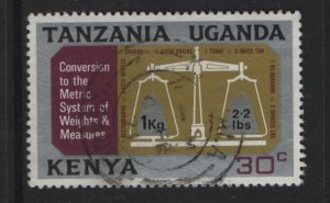 Kenya, Uganda, & Tanzania #225 used 1970 conversion to metric system 30c