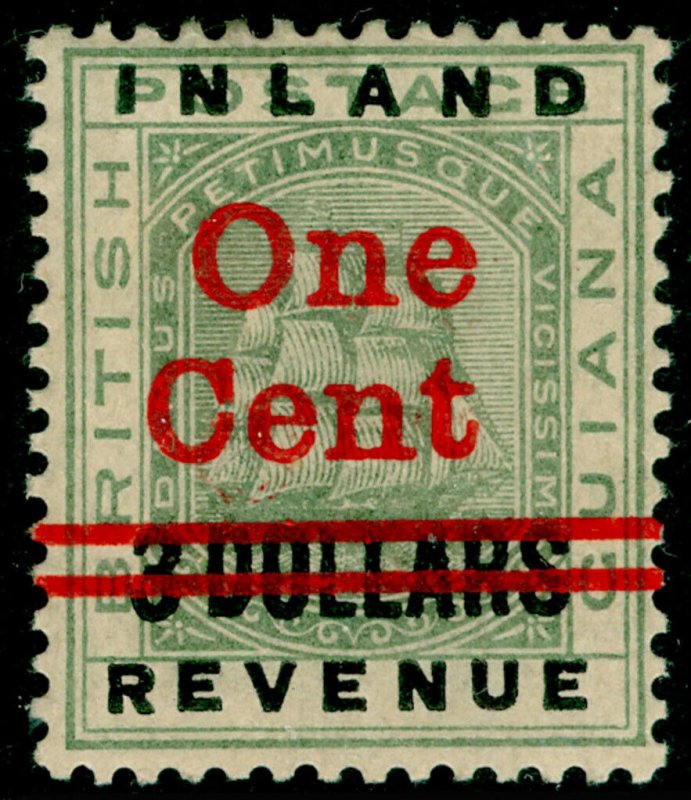 BRITISH GUIANA SG209, 1c on $3 green, M MINT.